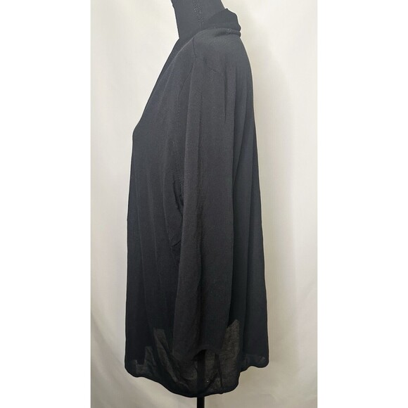 J. Jill Wearever Collection Sheer Cardigan Wm's Size XL Petite Black Long Sleeve - Picture 2 of 11